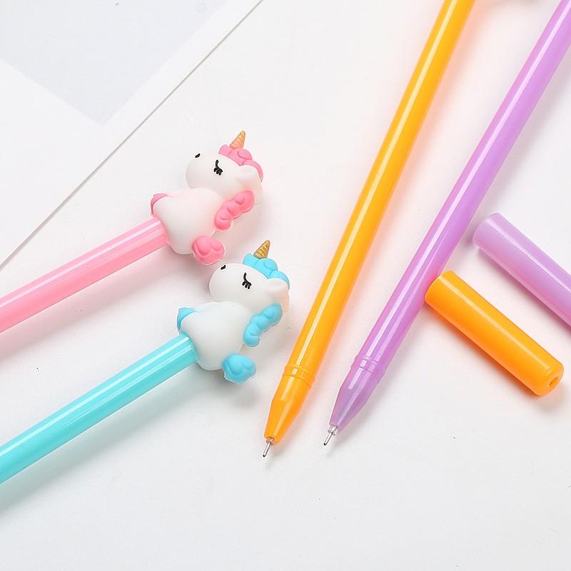 Bút bi nước kiểu dáng hoạt hình Unicorn ngòi 0.5mm mực đen