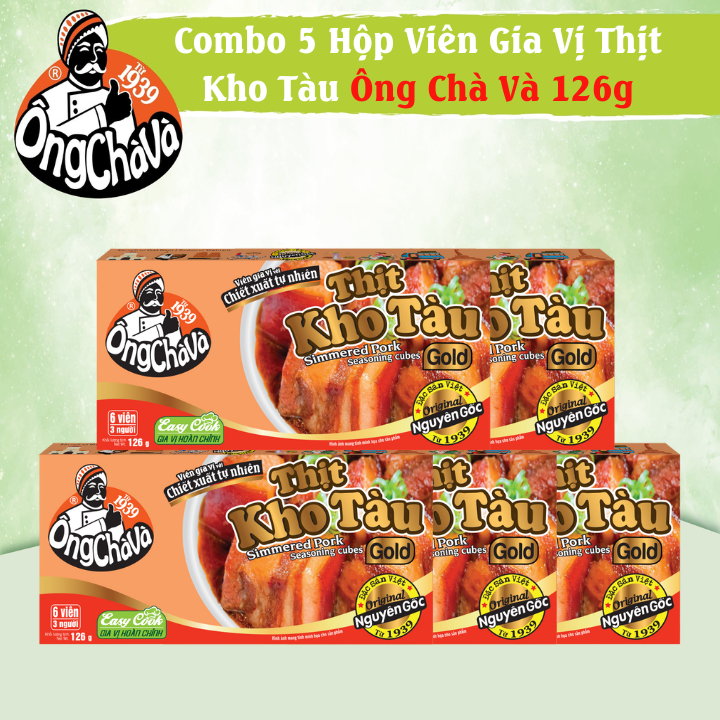 Combo 5 Hộp Viên Gia Vị Thịt Kho Tàu Gold Ông Chà Và 126g