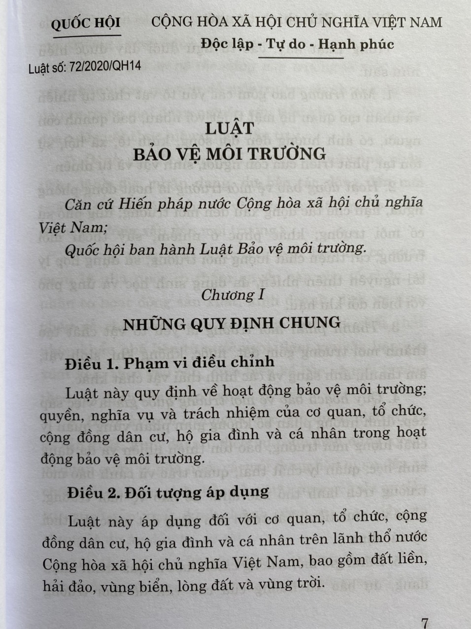 Luật Bảo Vệ Môi Trường