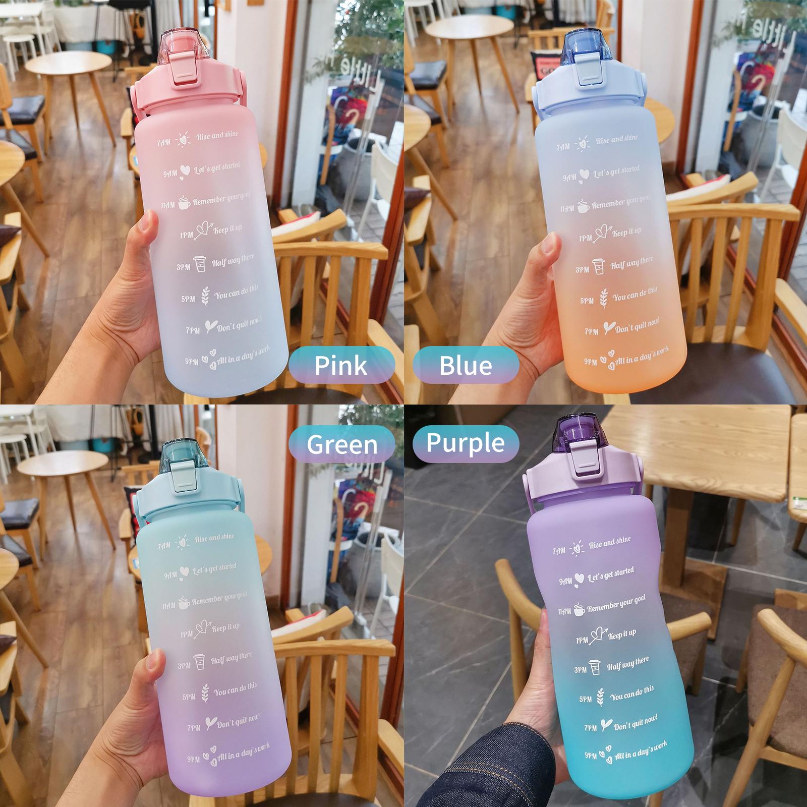 Bình Đựng Nước 2L Dễ Thương Có Vạch Báo Giờ Uống Nước Có Tay Cầm