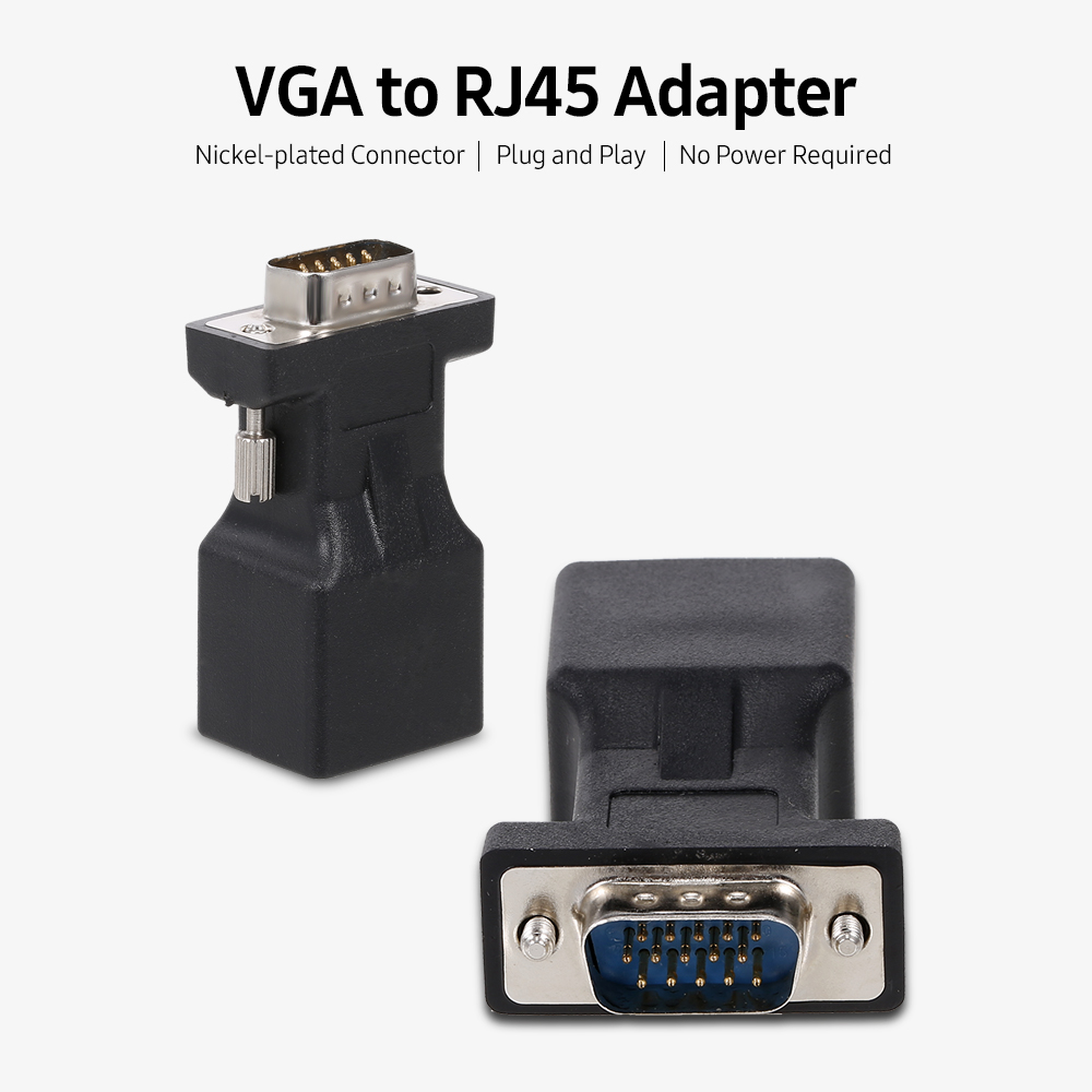Bộ Chuyển Đổicat5e Cat6 2PCs VGA Male Sang RJ45 Cổng Ethernet