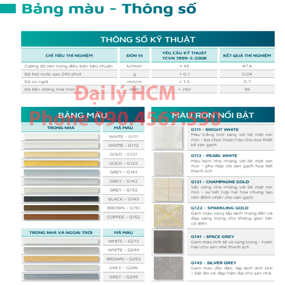 Keo Ron Gạch Epoxy G5000 - Dành cho nhà tắm, bếp  - Thế Hệ Mới Kingsmen. RON GẠCH TRẮNG SẠCH 30 NĂM - Keo Ron gạch 2 thành phần