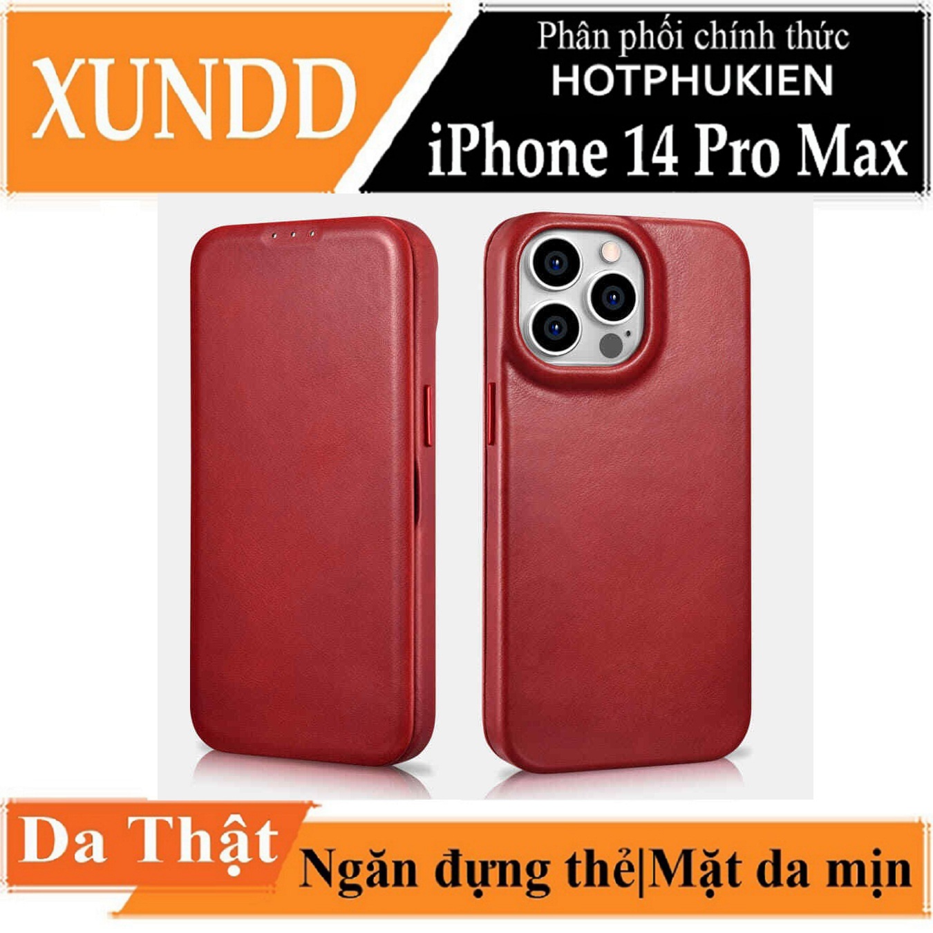 Bao da thể thao chống sốc dành cho iPhone 14 Pro Max hiệu XUNDD Gra Series có ngăn đựng thẻ Card ATM visit cao cấp Bảo vệ toàn diện 360 độ, Smartsleep thông minh - hàng nhập khẩu