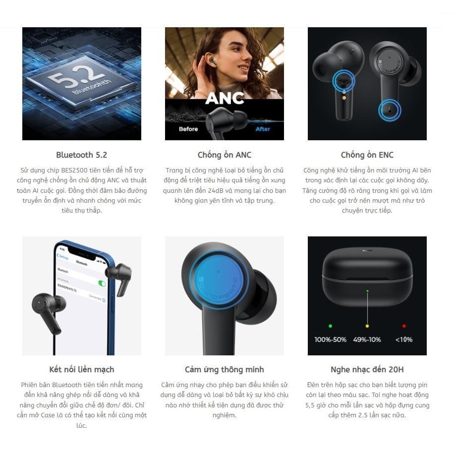 Tai nghe bluetooth SOUNDPEATS T3 - Hàng chính hãng