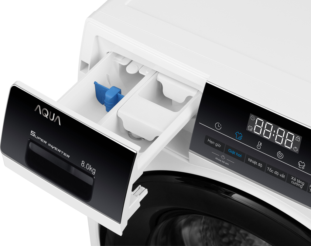 Máy giặt Aqua Inverter 8 kg AQD-A800F.W - Hàng Chính Hãng