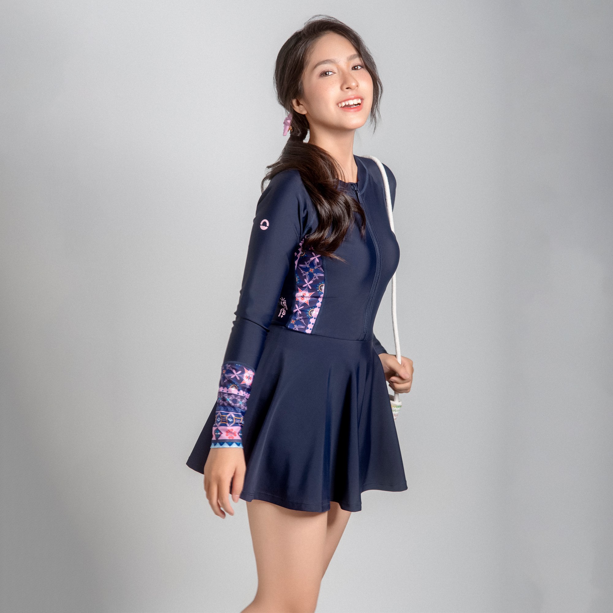 Muse Naila Đồ bơi nữ liền thân váy tay dài chống nắng SOBIE