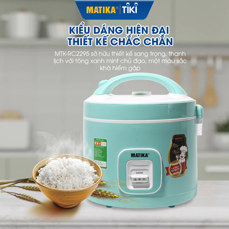 Nồi Cơm Điện MATIKA 2.2L MTK-RC2295 - Hàng chính hãng