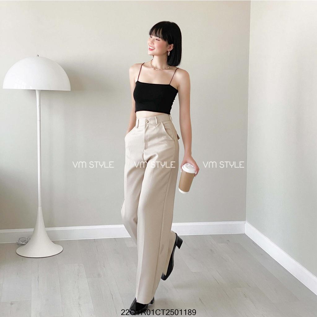 Quần nữ suông dài ống rộng basic VMSTYLE lưng cao phong cách công sở trẻ trung 07205 22QTR01CT2501