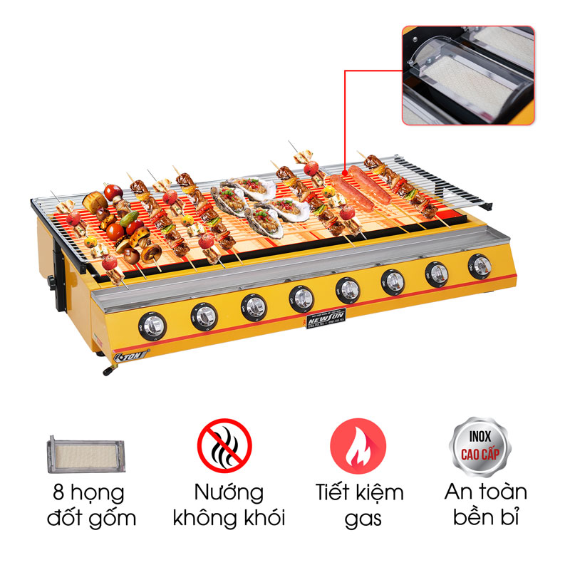 Bếp nướng gas 8 họng NS-ET-K288-B NEWSUN - Hàng chính hãng