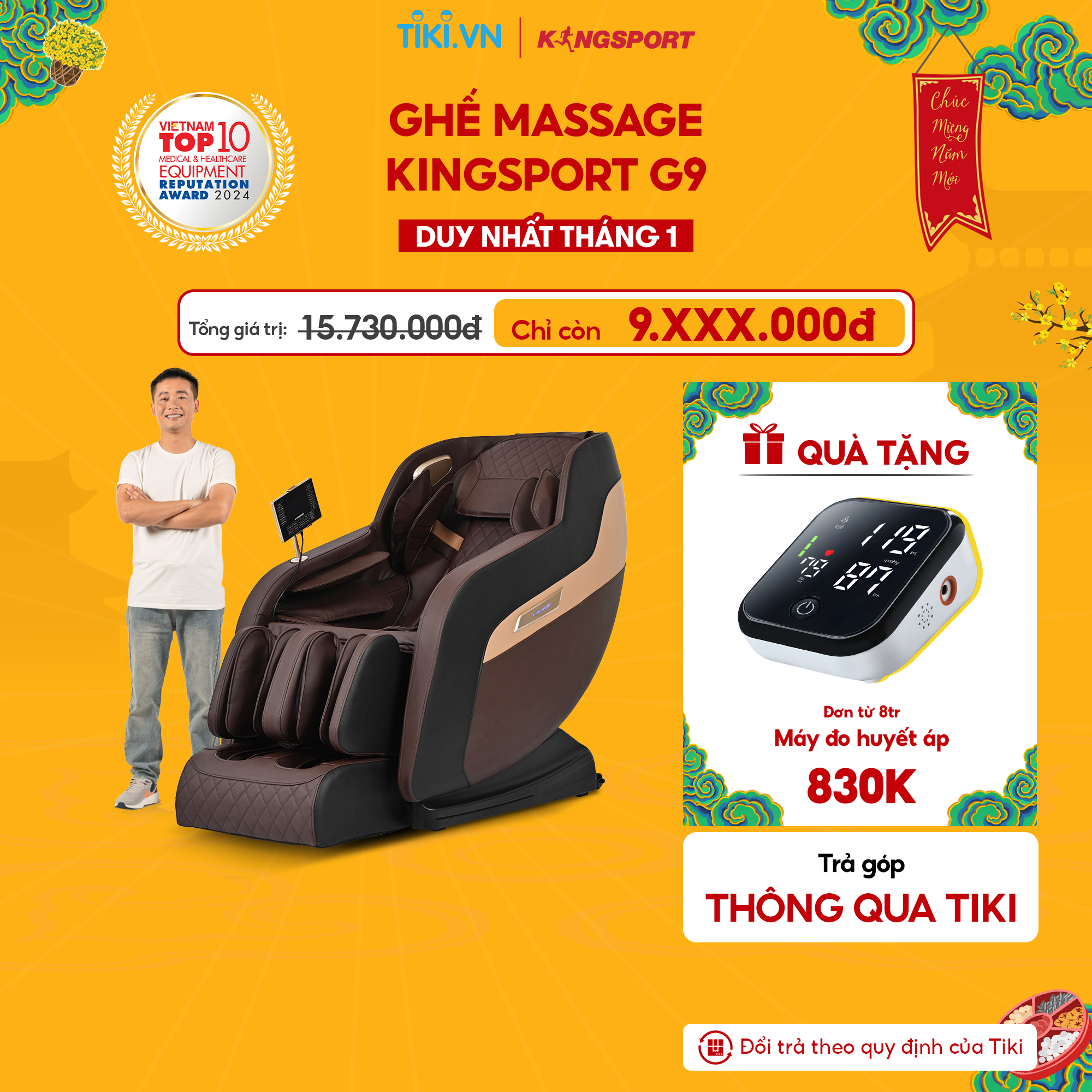 GIAO HÀNG MIỀN NAM| Ghế massage toàn thân KINGSPORT G9 công nghệ làm ấm Warmtech, 5 bài tập massage tự động thiết lập sẵn