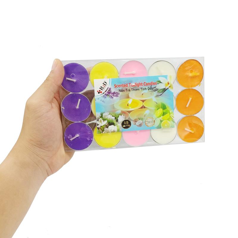 Hộp 15 Nến Trà Thơm Tinh Dầu - Tealight Candle (Mẫu Màu Giao Ngẫu Nhiên)