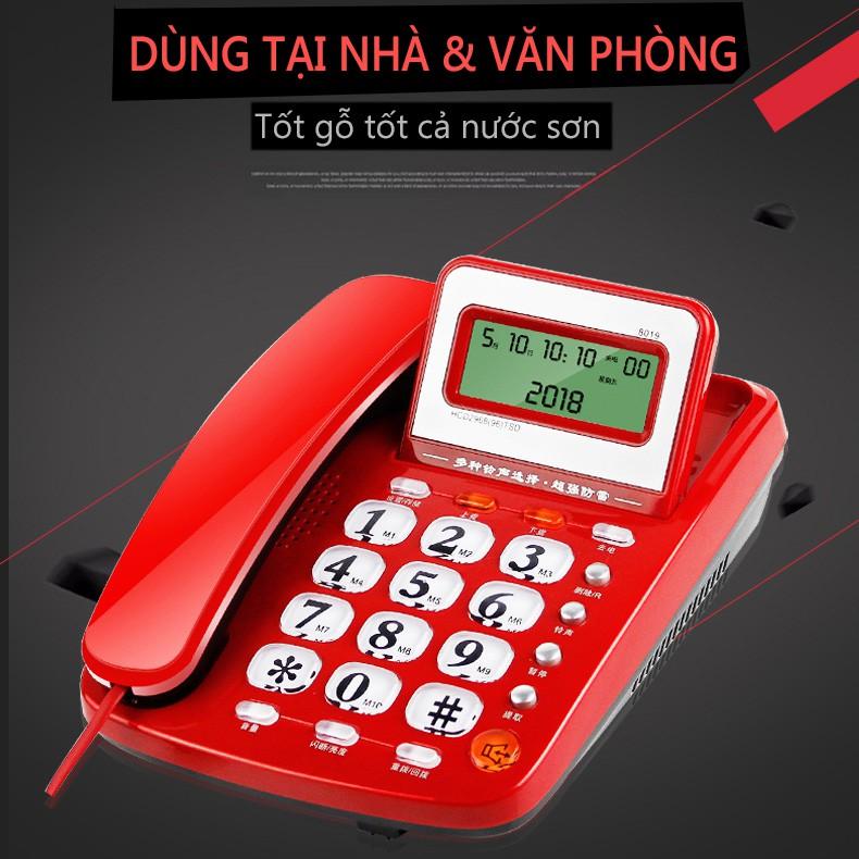 H25R/H25W Điện thoại cố định điện thoại bàn màu trắng và đỏ, 2 cổng nối POS và máy Fax vinhthuan.shop