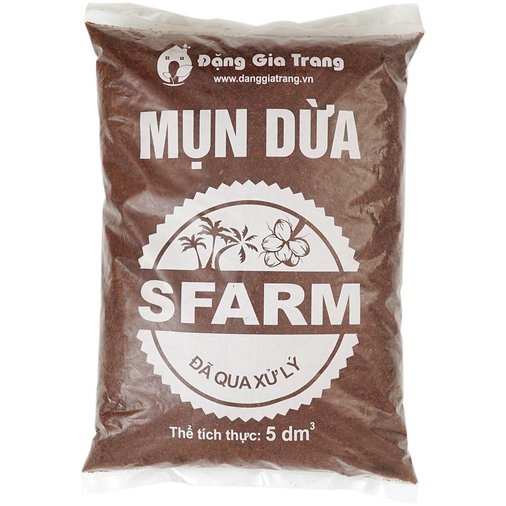 Mụn dừa SFARM đã qua xử lý - Túi 5 dm Giá thể trồng cây