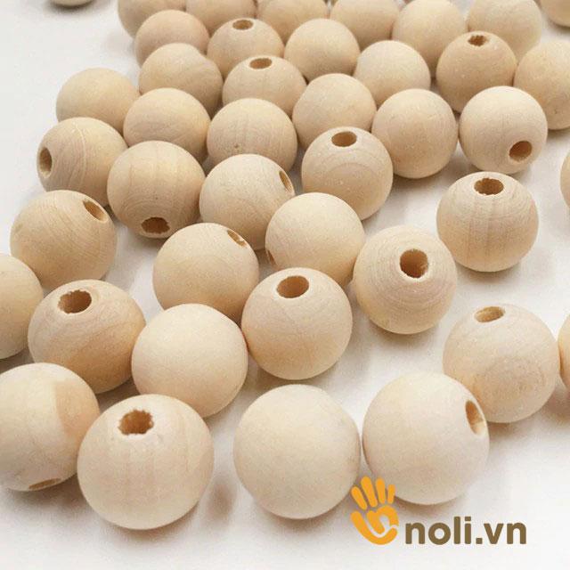 Hạt gỗ tròn trang trí túi tỏi, vòng lục lạc