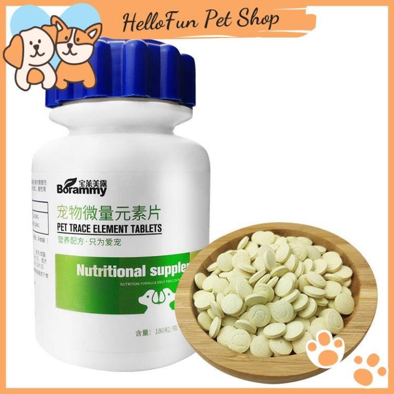 Vitamin cho chó mèo Borammy bổ sung Nguyên tố vi lượng, Canxi, Men tiêu hóa, Giải độc cho thú cưng