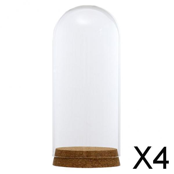 4xGlass Cover Landscape Terrarium Container Lid Vase Bottle 8x18cm