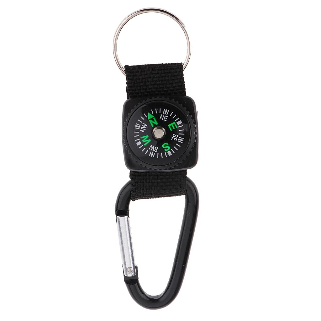 Portable Outdoor Climbing D-Ring Carabiner Hook Compass Key Ring