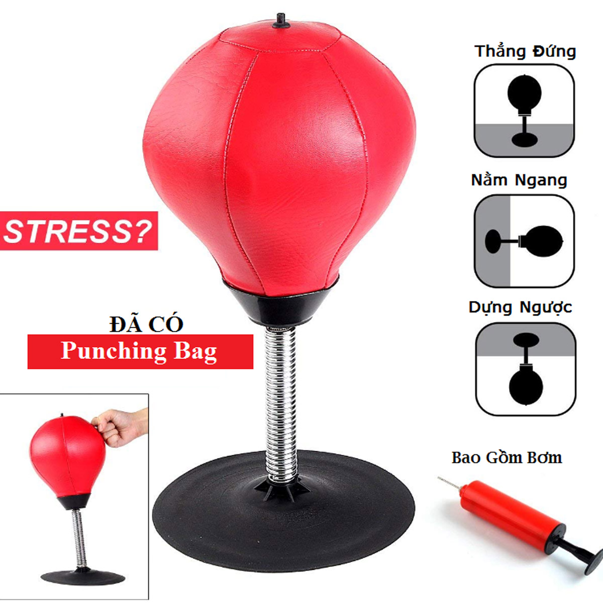 Bộ Trụ Đấm Bốc Đặt Bàn Xả Stress Punching Bag – Bóng Tập Đấm Bốc Phản Xạ Đặt Bàn Chính Hãng miDoctor