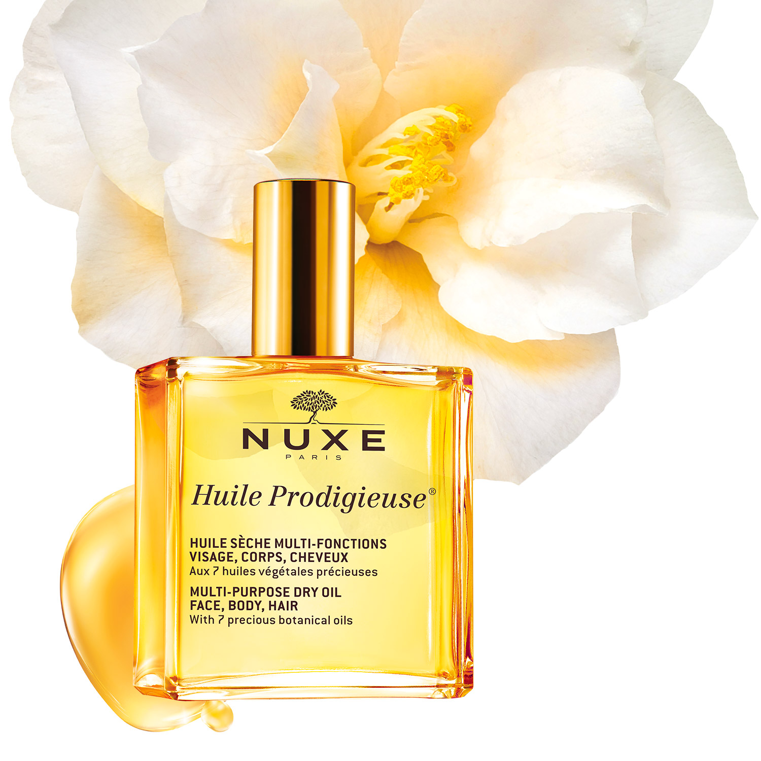 Dầu khô đa năng Nuxe Huile Prodigieuse Dưỡng Ẩm Cho Mặt, Tóc và Body - Tặng Móc Khóa