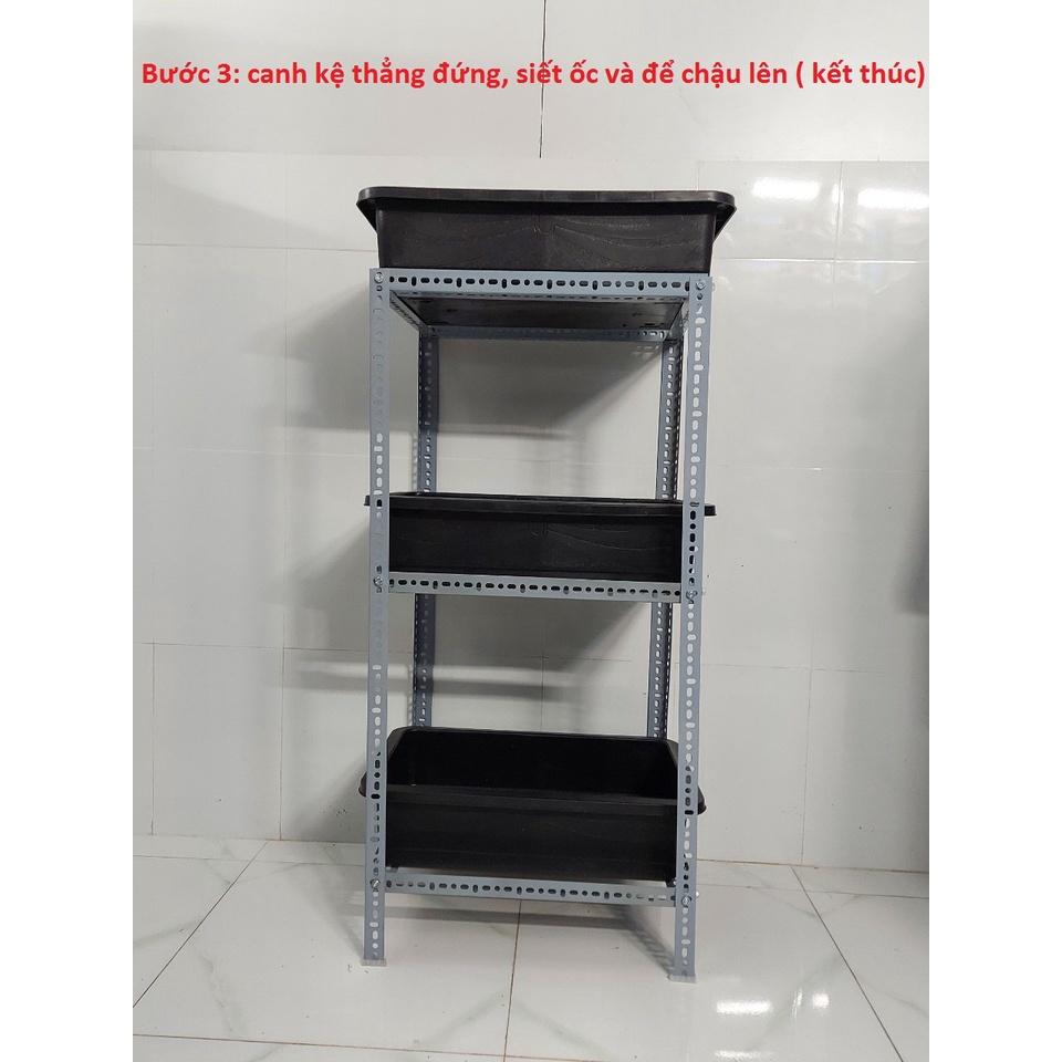 Kệ trồng rau 2 chậu .3 châu ,phù hợp với khay cao nhiều kích thước