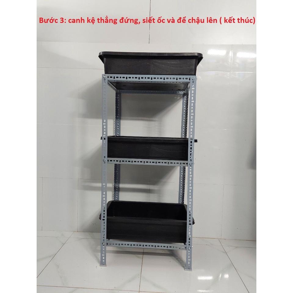 Kệ trồng rau 2 chậu .3 châu ,phù hợp với khay( dài 65,66cm x Rộng 41,42 x Cao 16,17cm) cao nhiều kích thước