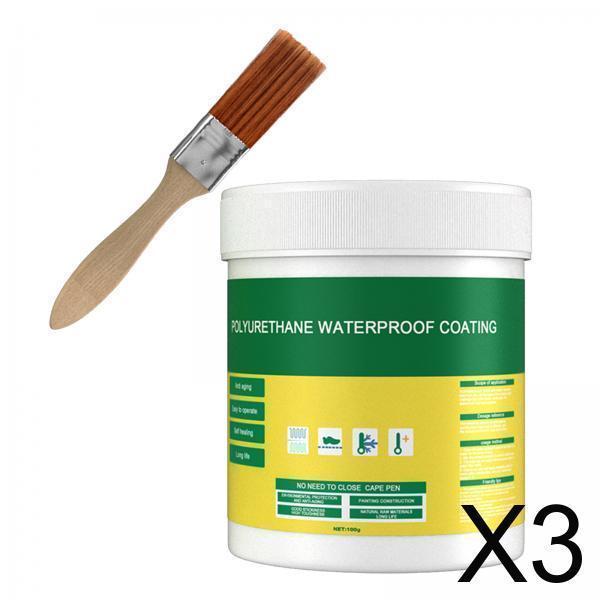3x 100G Waterproof Sealant Sealer Glue Brush Toilet Coating Repair Leakproof