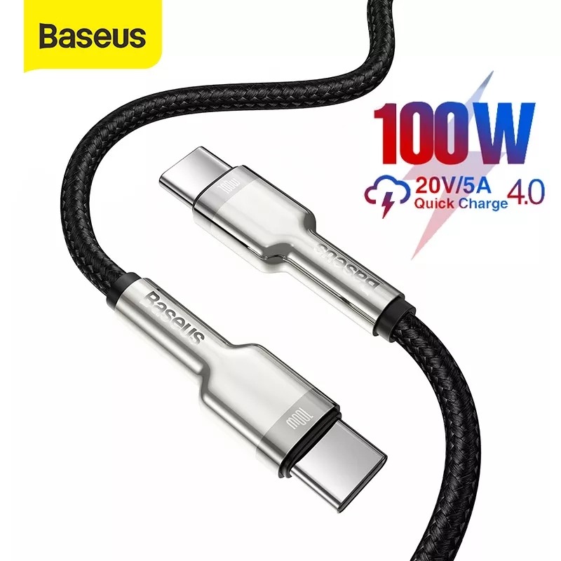 Cáp sạc siêu nhanh 100W Baseus Cafule Series Metal Data Cable Type-C to Type-C - Hàng chính hãng