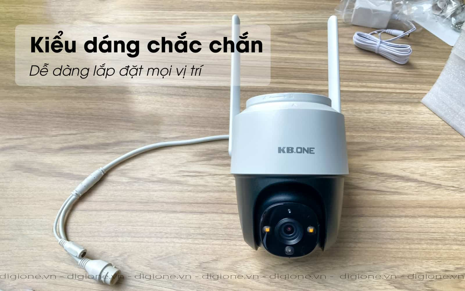 Camera wifi không dây ngoài trời có màu ban đêm, xoay 360 độ KBONE KN-S25F, S45F - Hàng chính hãng