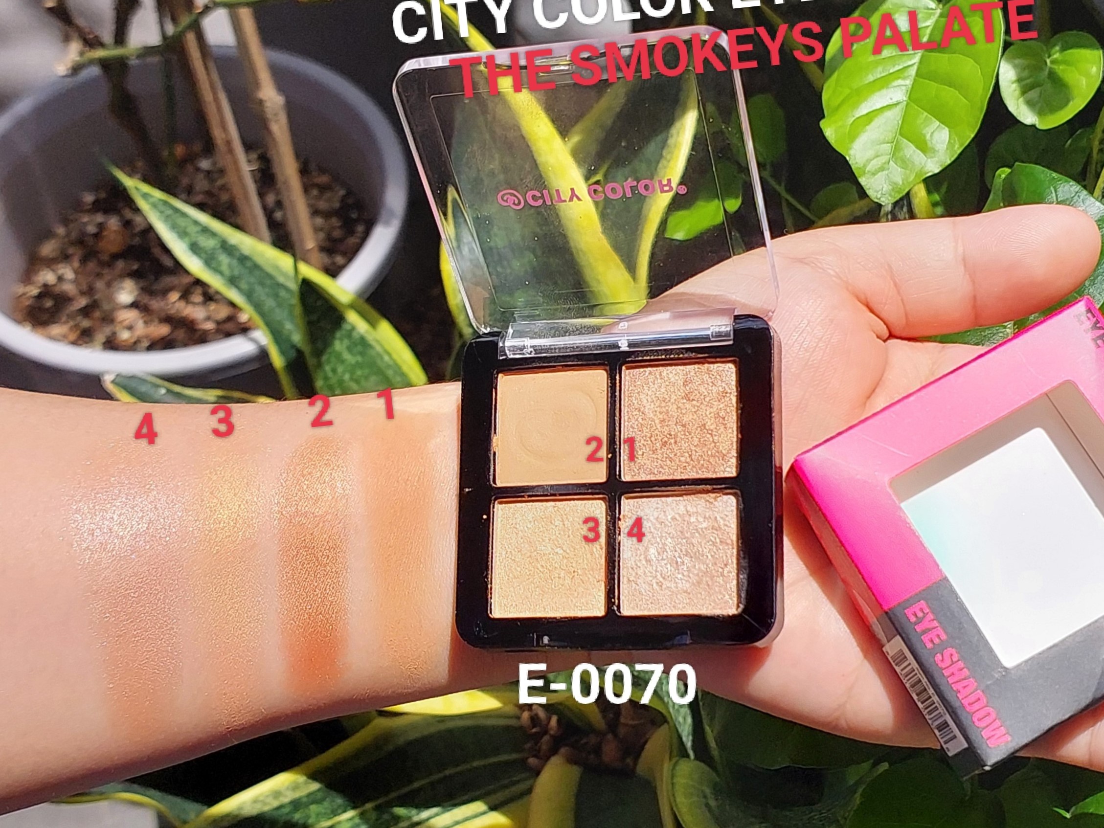Phấn mắt CITY COLOR eye shadow the Smokeys Palate 4 ô.