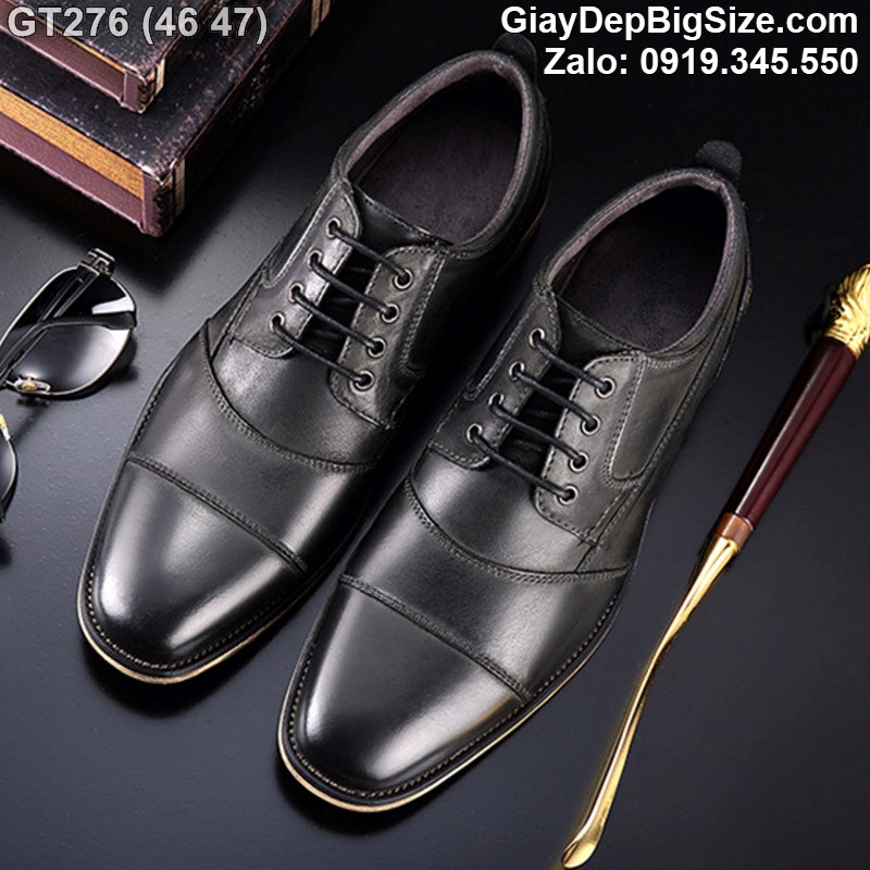 Giày da công sở, giày tây cỡ lớn 45 46 47 48 cho nam cao to chân ú bè. Big size leather shoes for wide feet