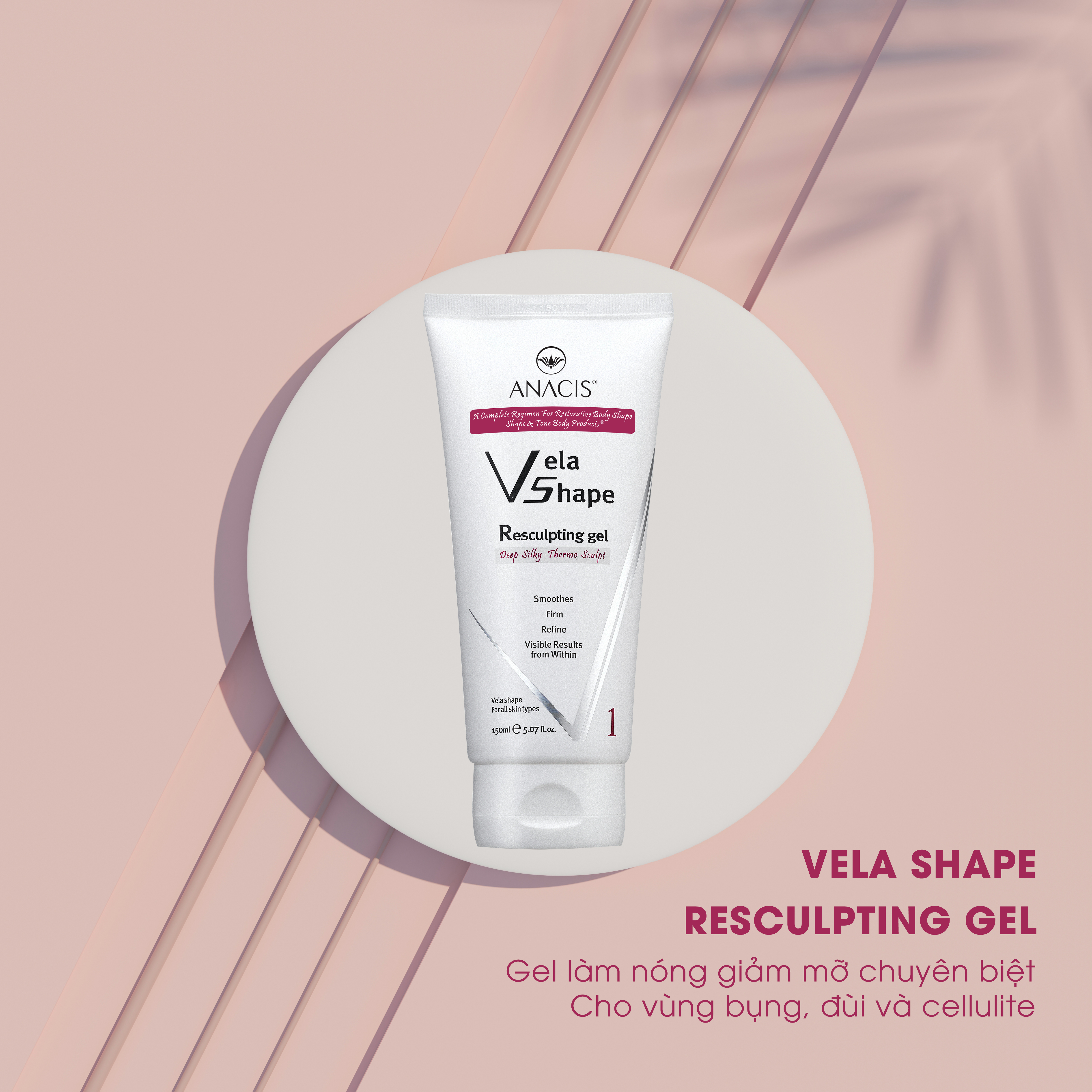 Gel nóng săn chắc cơ thể Vela Shape Resculpting Gel thương hiệu Anacis 150ml