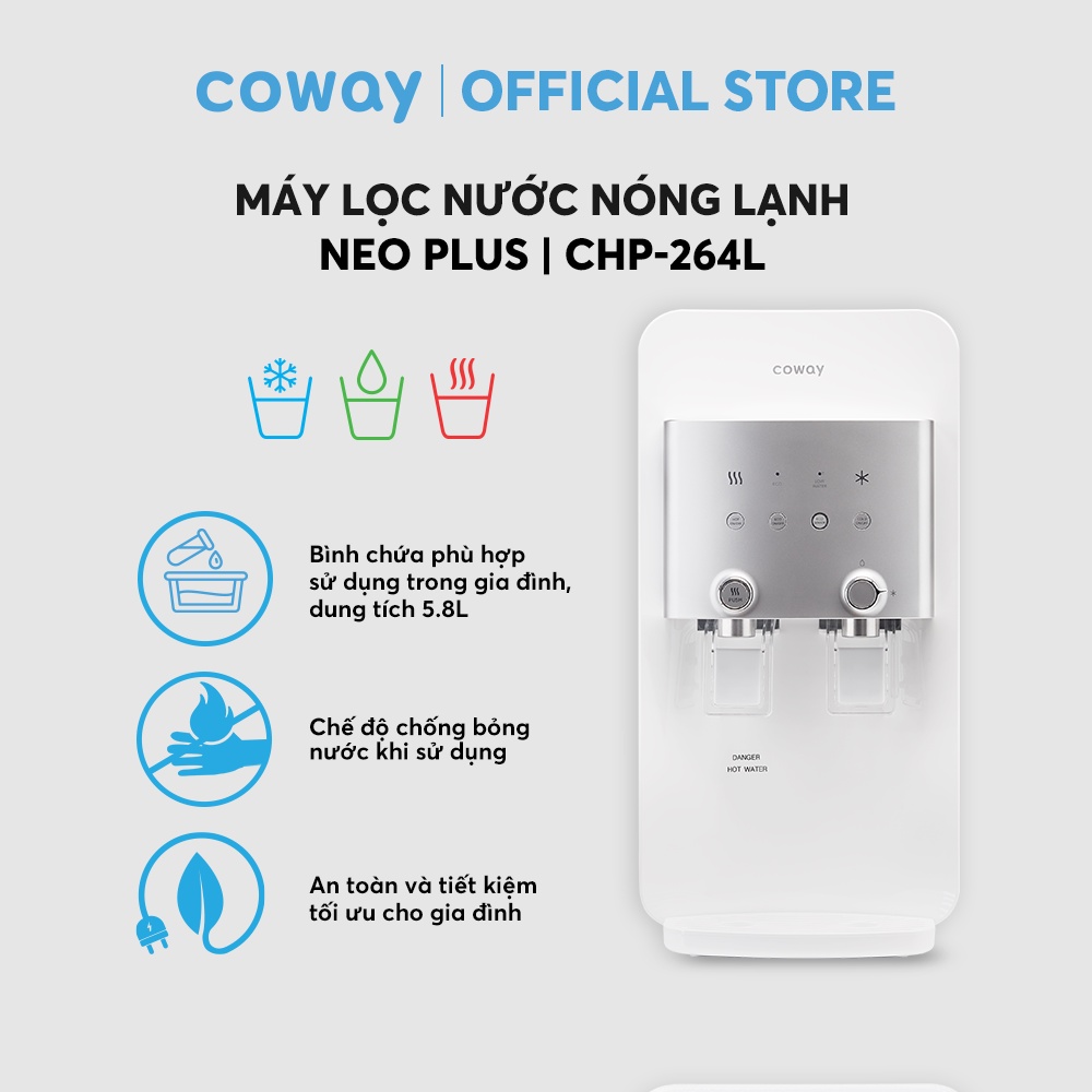  Thương hiệu: Coway Máy lọc nước nóng lạnh Coway Neo Plus CHP-264L - Hàng chính hãng