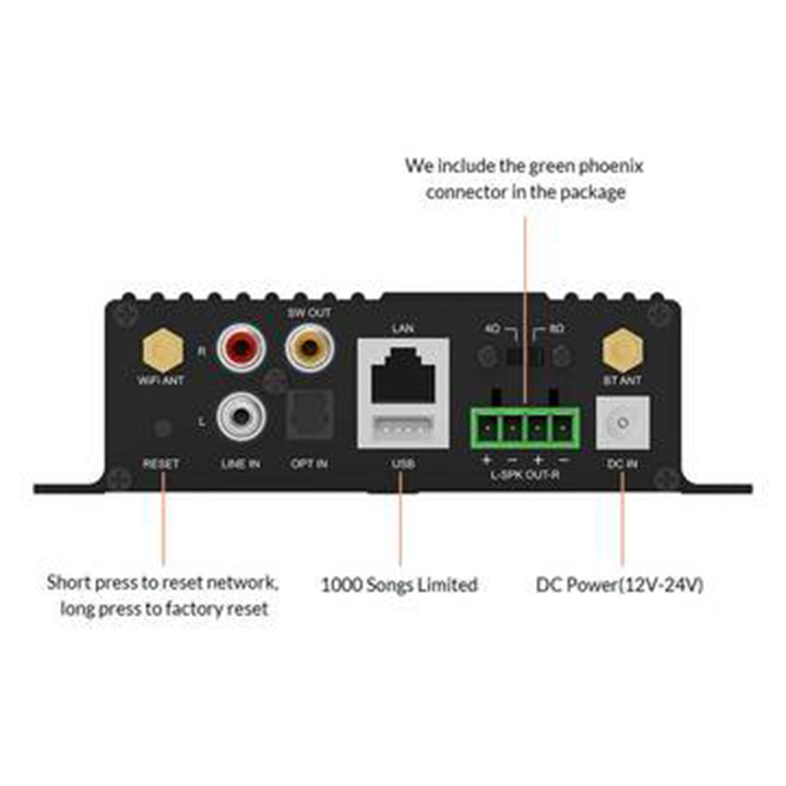 Amplifier AMP Wifi Bluetooth Music Sever + Preamp + DAC + Ampli SA100