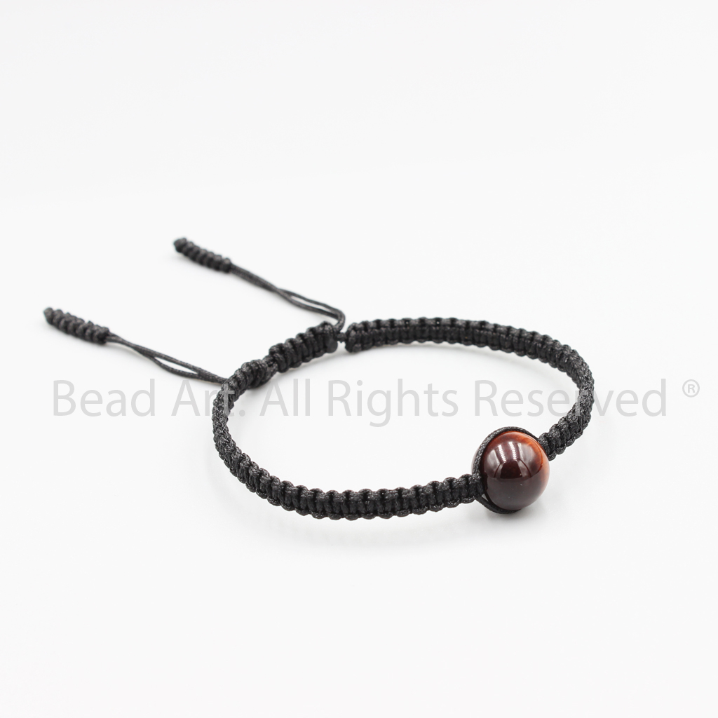 Vòng Tay Thắt Dây Đá Mắt Hổ Đỏ Tự Nhiên, Red Tiger Eye 10MM, Mệnh Hoả, Mệnh Thổ, Vòng Tay Phong Thuỷ - Bead Art