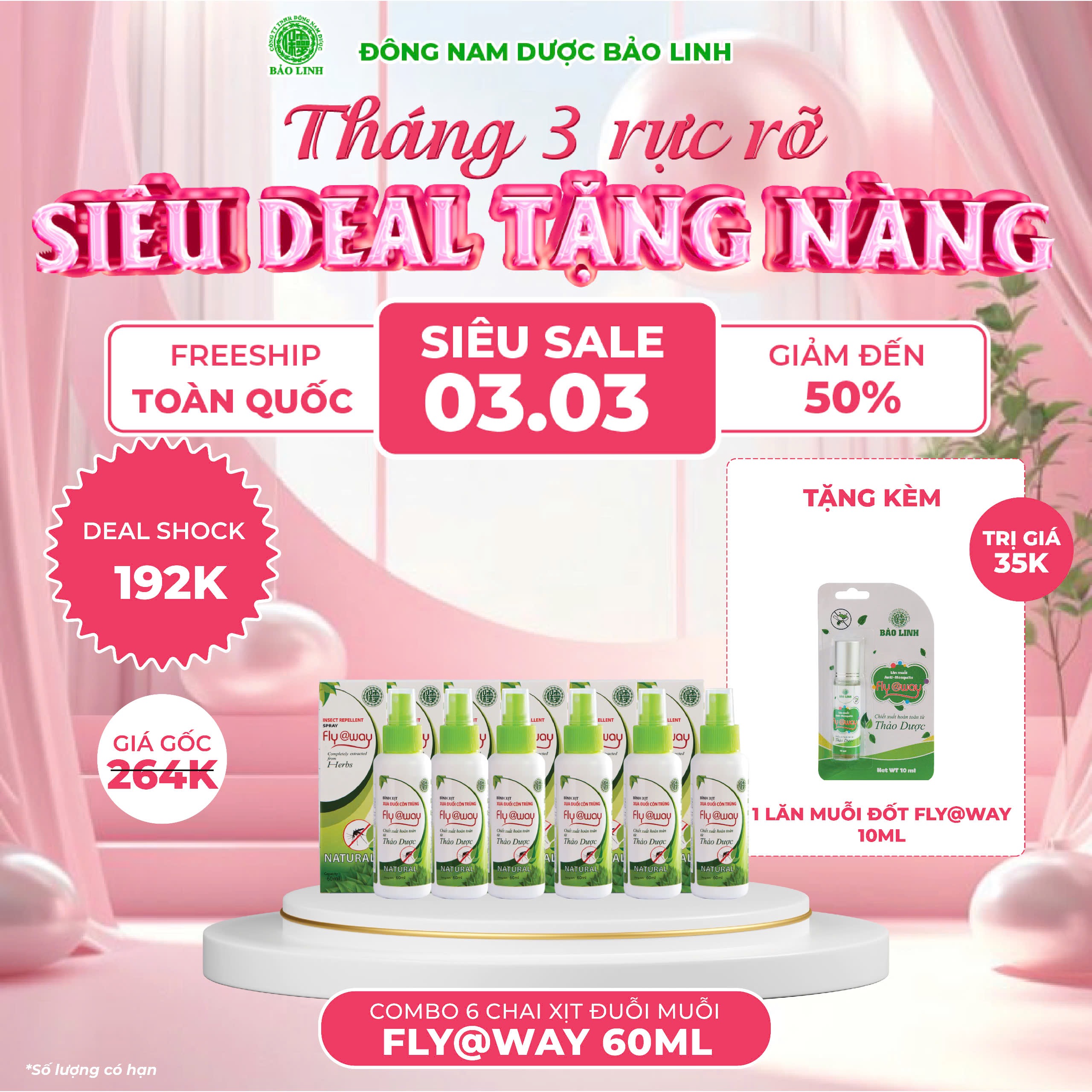 Bình Xịt Xua Đuổi Muỗi Fly@Way Bảo Linh (100ml)