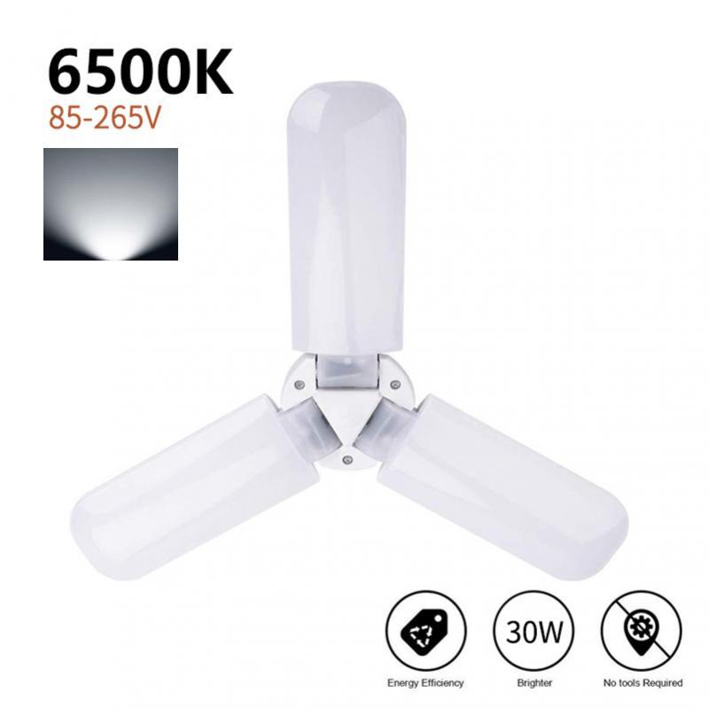 30/40W Đèn LED Nhà Để Xe Có Thể Gập Lại Biến Dạng Ốp Trần Siêu Sáng Chiếu Sáng Công Nghiệp Cho Nhà Kho Hội Thảo Đèn E27