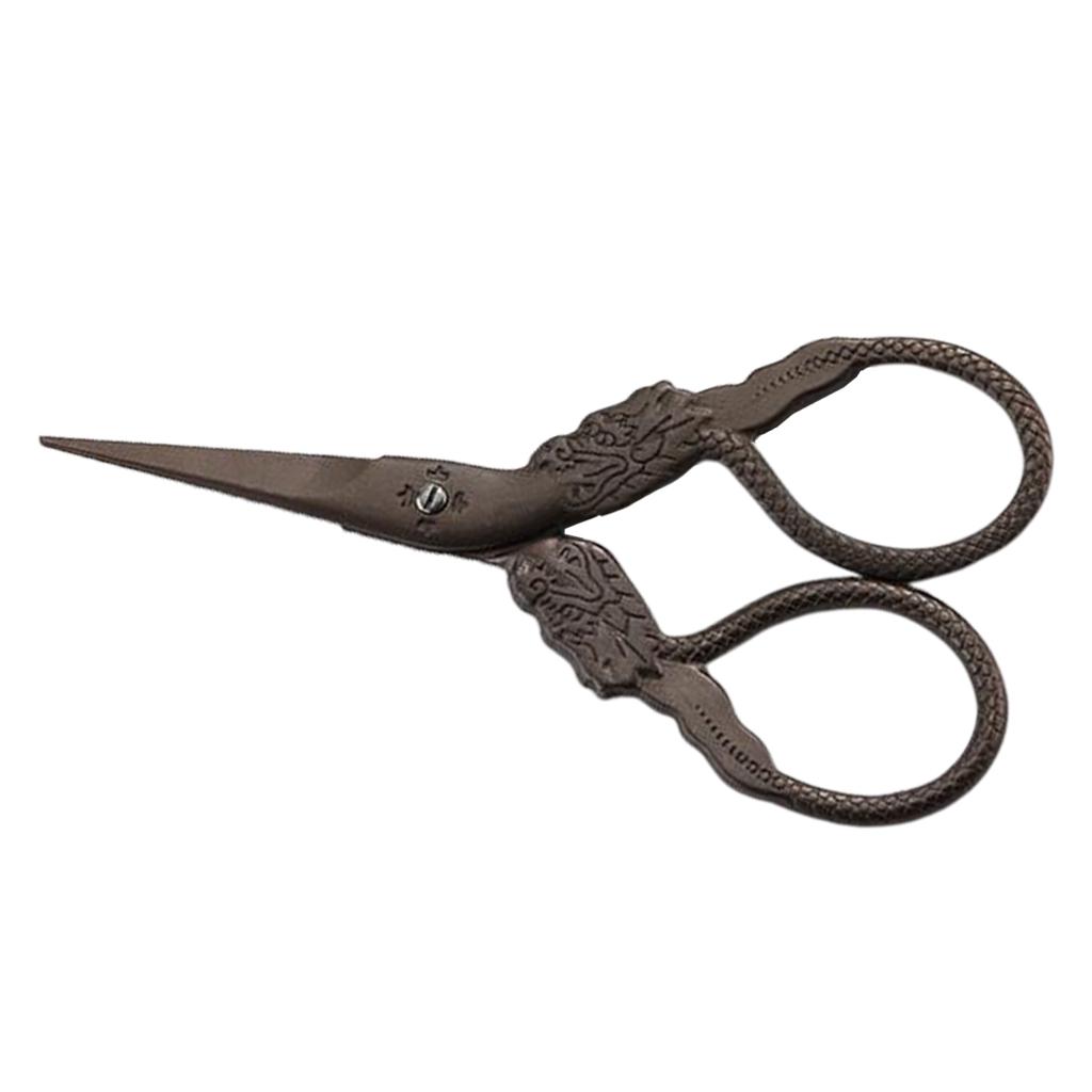 Vintage Dragon Pattern Sewing Scissors Trimming Dressmaking Shears Cross Stitch Stainless Steel Tailor Scissors for Sewing Embroidery Fabric