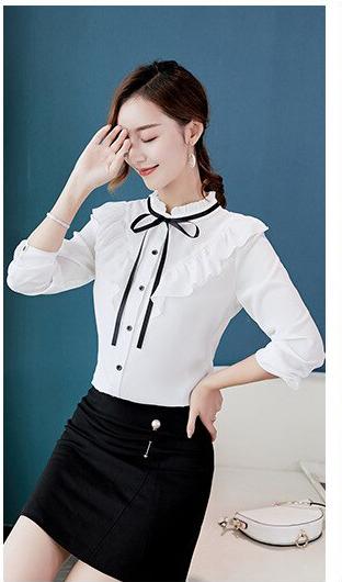 Áo Sơ Mi Nữ Cổ Đính Dây Nơ Thanh Lịch