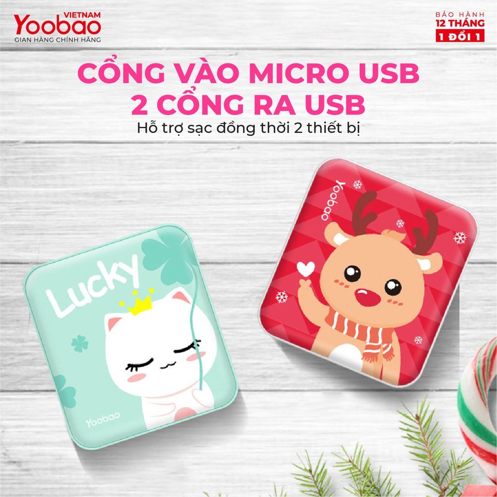 SẠC DỰ PHÒNG 10000mAh YOOBAO YB-6024 - Kèm đèn LED - Sạc đồng thời 2 thiết bị - Hàng chính hãng