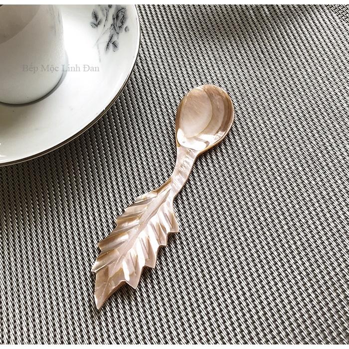 Muỗng Xà Cừ Xuất Khẩu HAHANCO Tạo Hình Lá Độc Đáo  Cafe/Gia Vị/Sữa Chua/Kem