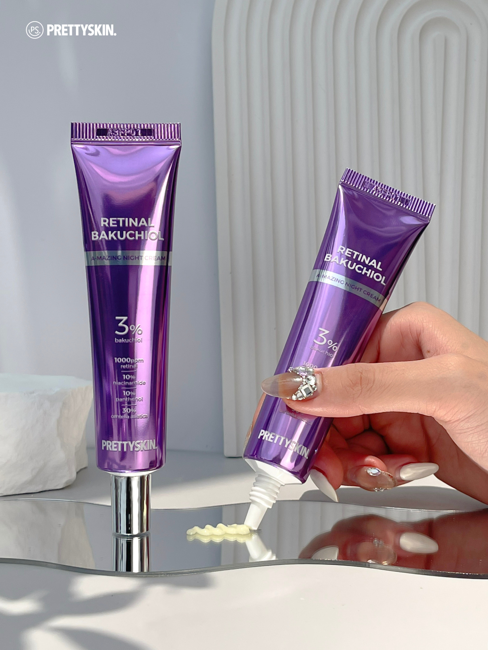 Kem dưỡng tái tạo, trẻ hoá làn da PRETTYSKIN RETINAL BAKUCHIOL A-MAZING NIGHT CREAM