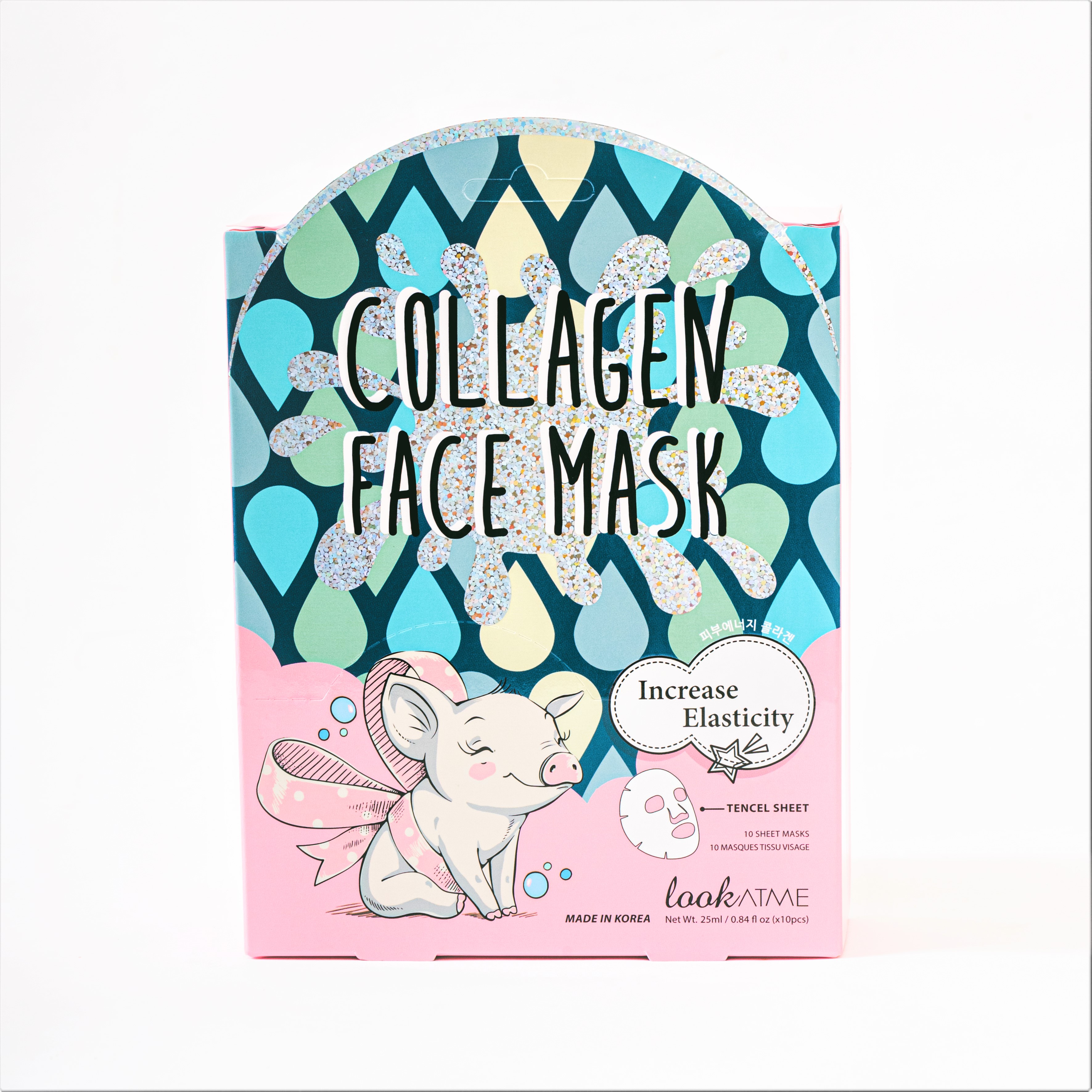 BỘ 10 MIẾNG ĐẮP MẶT NẠ DƯỠNG TRẮNG CHỐNG LÃO HÓA COLLAGEN HÀN QUỐC LOOKATME COLLAGEN FACE MASK 25ML