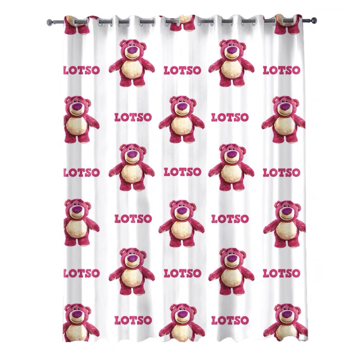 Rèm Khoen Lỗ, Khoen Ri đô, Rèm Dán Tường Mẫu GẤU LOTSO TRẮNG Chống Nắng Tốt, Nhiều Size