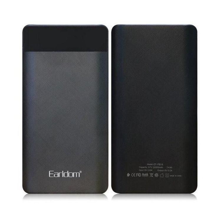 Sạc Dự Phòng 20.000Mah Earldom PB-16 hàng chính hãng màu đen