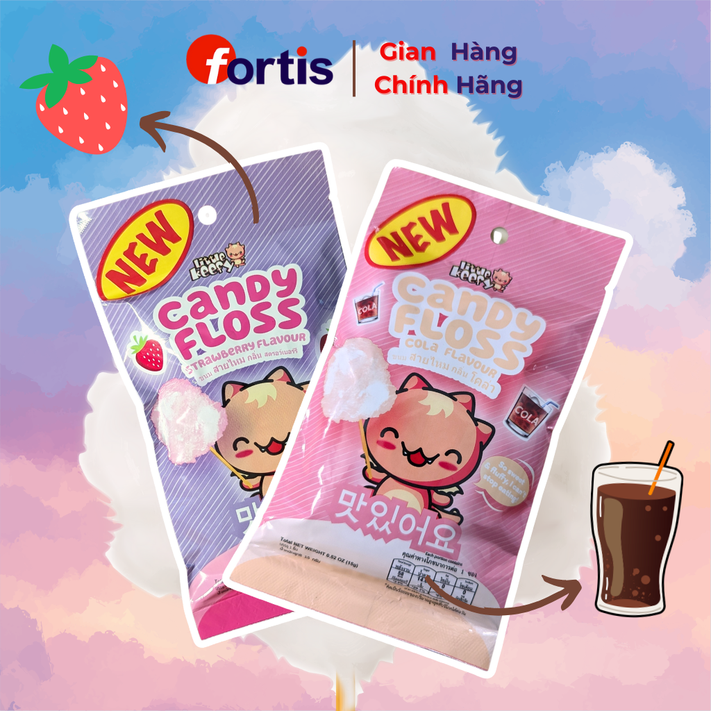 Kẹo Bông Gòn Indonesia Little Keefy Candy Floss 15g