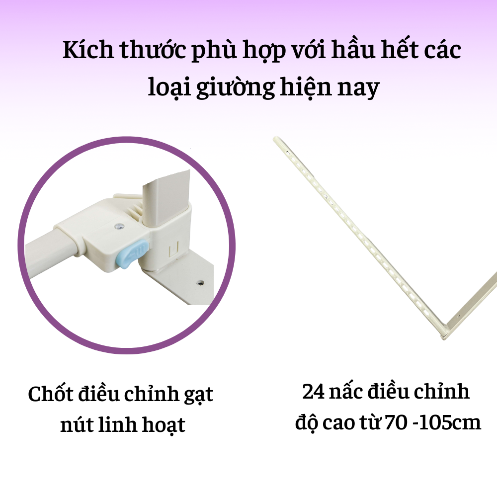 Thanh chắn giường điều chỉnh độ cao Mastela 015 hình dễ thương 2.0M/1.8M