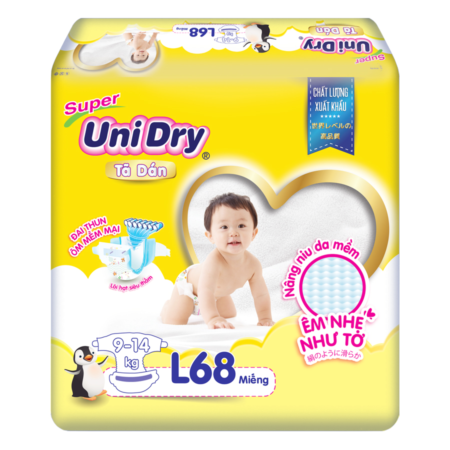 Tã Dán Cho Bé Unidry (G6+) Size L68 (68 miếng)