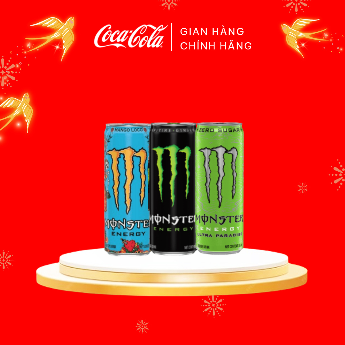 Hộp 6 lon Monster Mix 3 vị Monster Energy, Monster Ultra Paradise và Monster Mango Loco