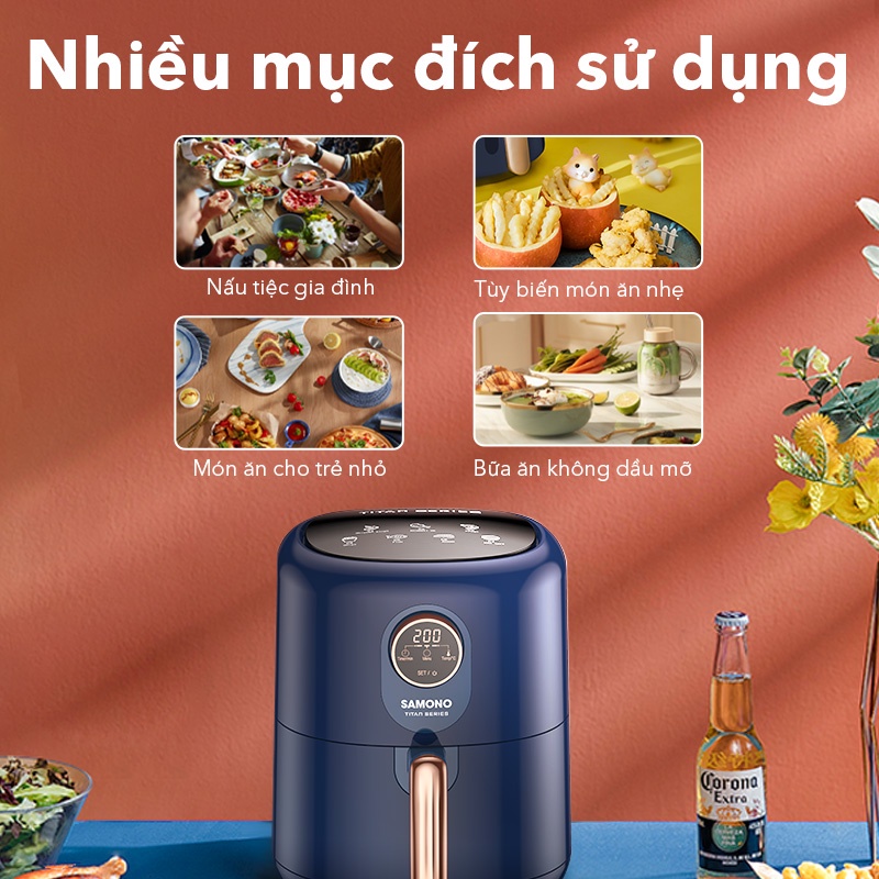 Nồi chiên không dầu SAMONO SW-AFBE04 dung tích 4L màn hình cảm ứng 7 chế độ nấu - Hàng Chính Hãng