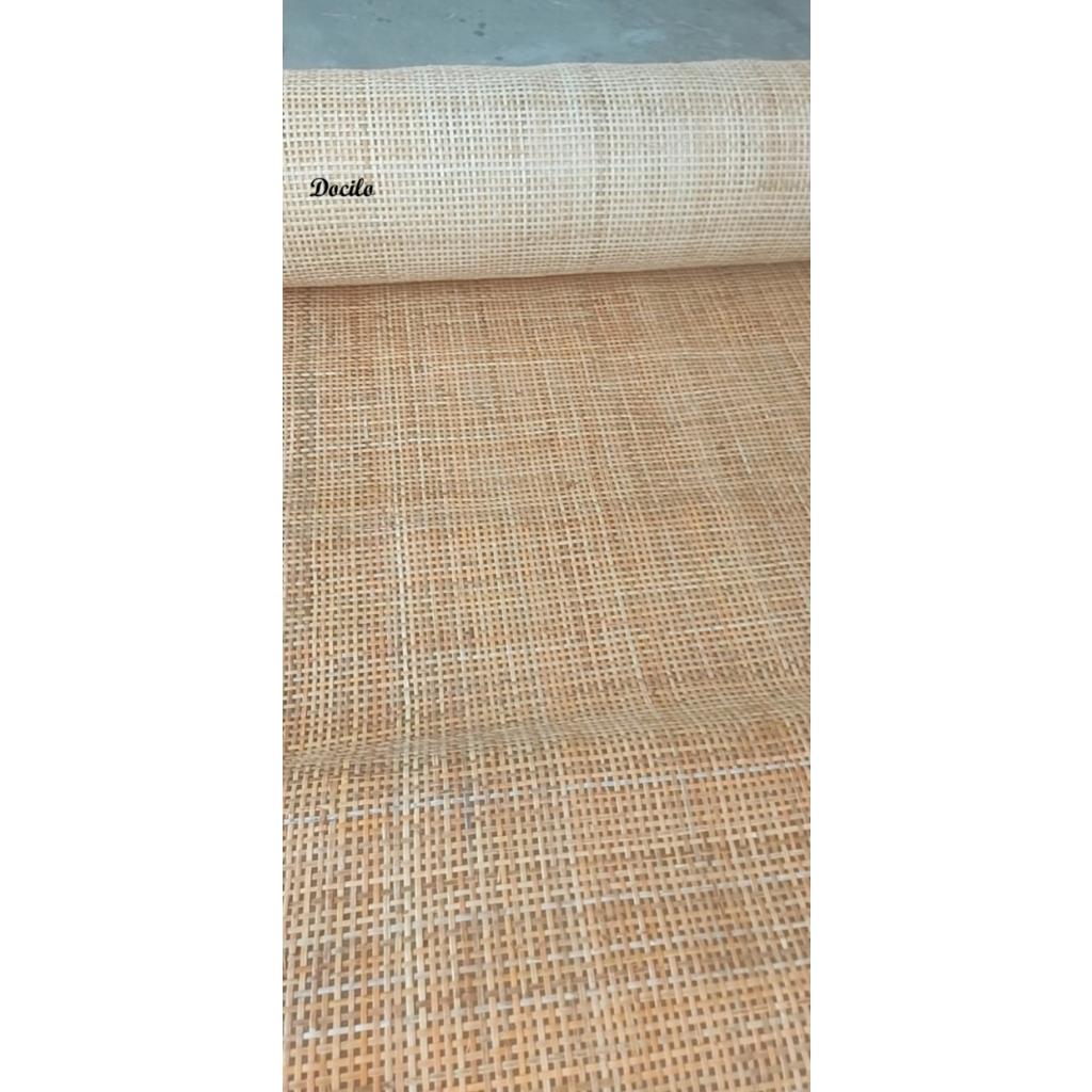 Mành mây ô vuông màu tự nhiên - Lưới mây caro decor, bọc cánh tủ, cửa, bàn ghế gỗ, mây